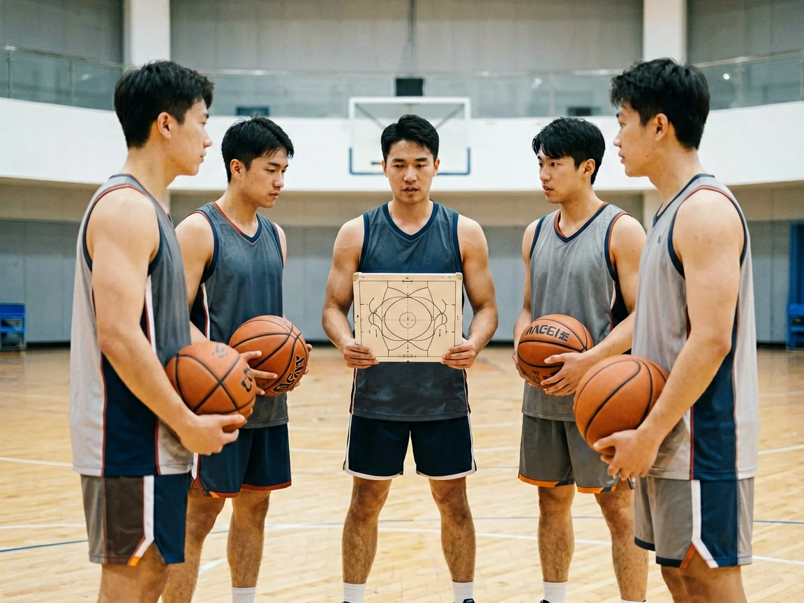 赛前合练上海久事篮球球队